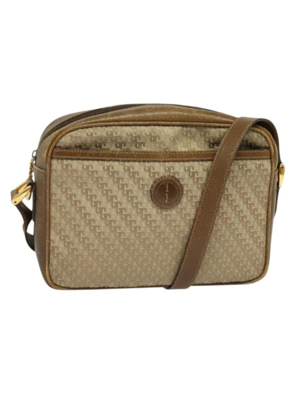 Authentic GUCCI Shoulder Bag Canvas Beige Gold 007 115 0162